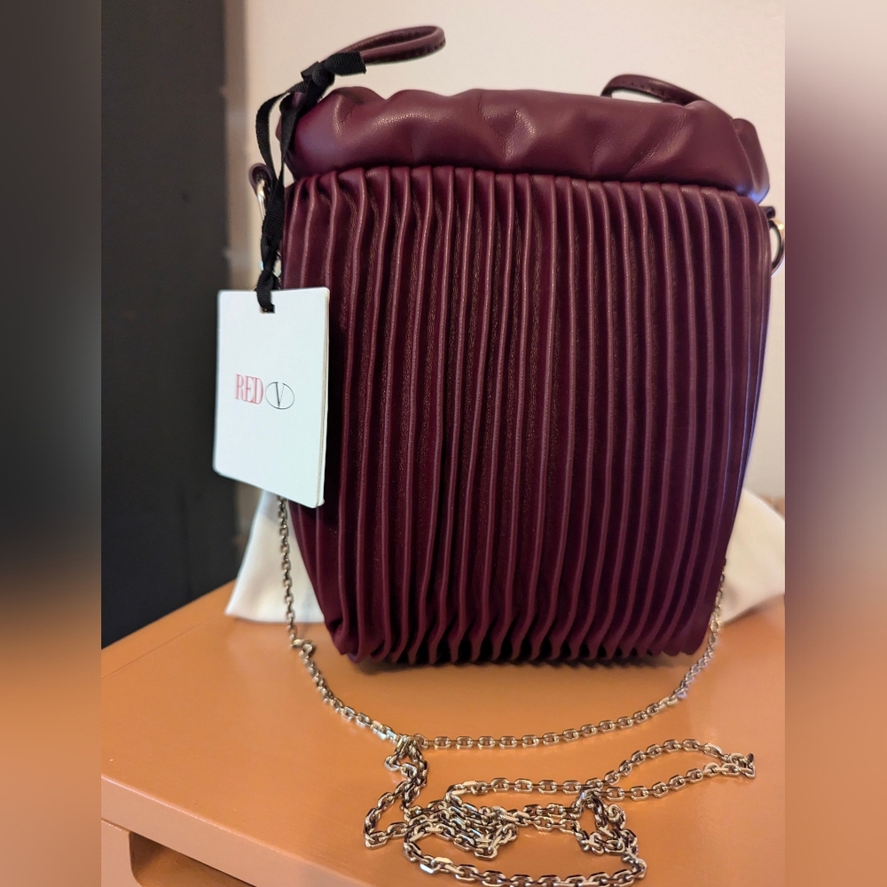 RED(V) Pleated Crossbody Bag